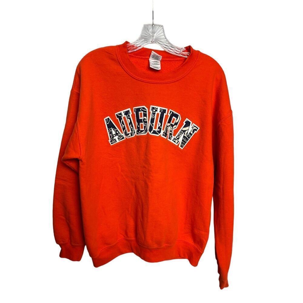 Auburn Tigers Sweatshirt Embroidered Adult M Orange Long Sleeve Gildan